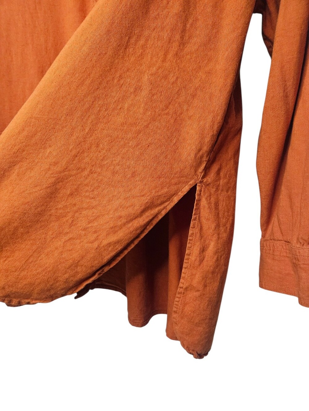 Madewell The Linen-Blend Oversized Shirt in burnt orange XL - Picture 8 of 15